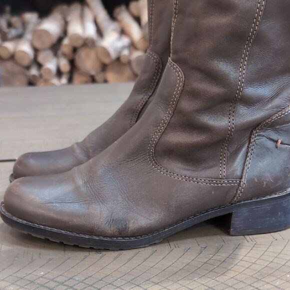 Donald J. Pliner Bixbi Brown Leather Over the Knee Boots Sz 8.5M - Picture 3 of 13